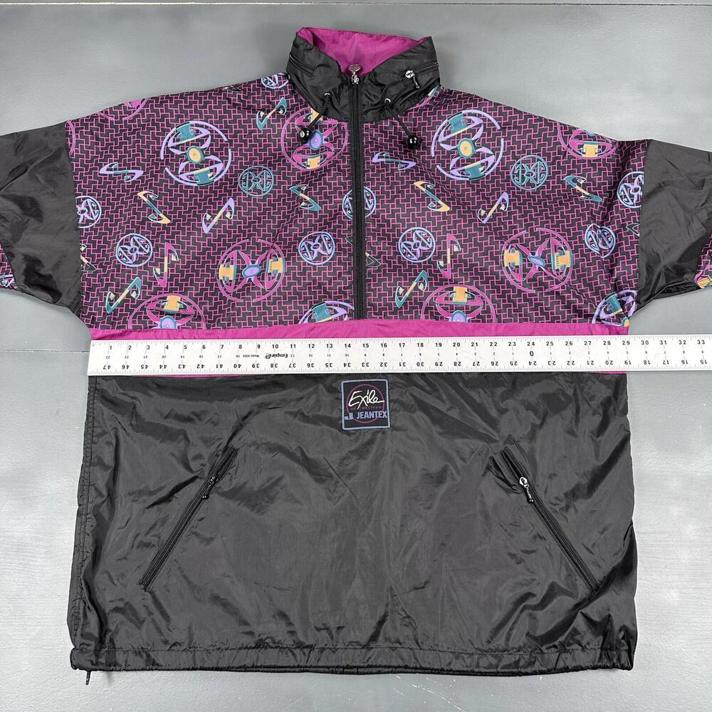 VTG Exile Function Jacket Men XL Black Purple Ski Grafitti Gorpcore Street Skate - Picture 5 of 9